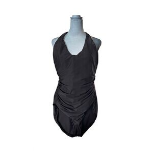 Miraclesuit One-Piece Swimsuit 14D halter top brown